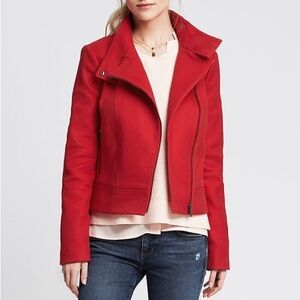 BANANA REPUBLIC | red biker zip up jacket size small -36 chest